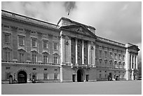 Buckingham Palace, morning. London, England, United Kingdom ( black and white)