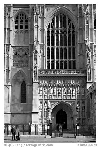 Facade and entrance to the Collegiate Church of St Peter, Westminster. London, England, United Kingdom