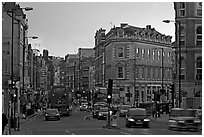 Streets at sunset, South Bank. London, England, United Kingdom (black and white)