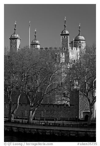 Tower of London, morning. London, England, United Kingdom (black and white)