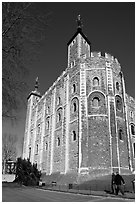 White Tower, inside the Tower of London. London, England, United Kingdom ( black and white)