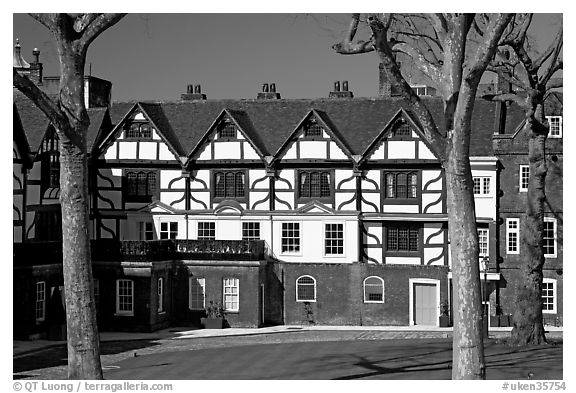 Queen's house, the Tower of London. London, England, United Kingdom (black and white)