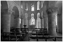 Norman-style chapel of St John the Evangelist, here the royal family worshipped, Tower of London. London, England, United Kingdom ( black and white)