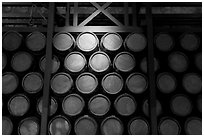 Barrels of gunpowder in the White House, Tower of London. London, England, United Kingdom (black and white)