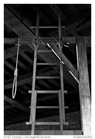 Gallows in the White House, Tower of London. London, England, United Kingdom (black and white)