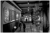 Part of the fine exhibit of arms in the White House, Tower of London. London, England, United Kingdom ( black and white)