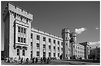 The Jewel House, housing the Crown Jewels, Tower of London. London, England, United Kingdom (black and white)