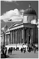 National Gallery. London, England, United Kingdom (black and white)