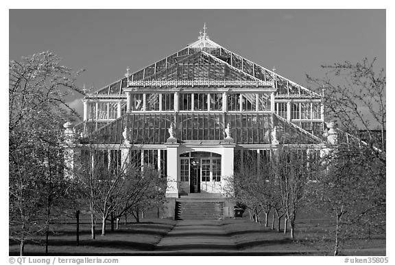 Temperate House. Kew Royal Botanical Gardens,  London, England, United Kingdom (black and white)