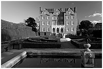 Kew Palace and basin. Kew Royal Botanical Gardens,  London, England, United Kingdom ( black and white)