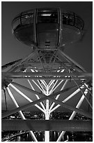 Millenium Wheel capsule at night. London, England, United Kingdom ( black and white)