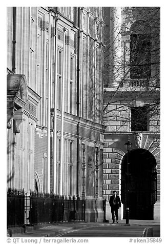 Man walking in street near Parliament Square. London, England, United Kingdom