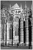 Westminster Abbey, rear view. London, England, United Kingdom (black and white)