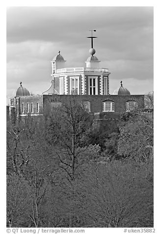 Flamsteed House with the Red Time Ball. Greenwich, London, England, United Kingdom