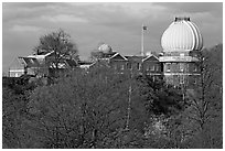 Royal Observatory,  the first purpose-built scientific research facility in Britain. Greenwich, London, England, United Kingdom ( black and white)