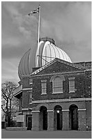 Royal Greenwich Observatory, late afternoon. Greenwich, London, England, United Kingdom (black and white)