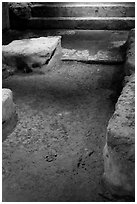 Secondary pool dating from the Roman period. Bath, Somerset, England, United Kingdom (black and white)