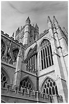 Bath Abbey tower. Bath, Somerset, England, United Kingdom ( black and white)