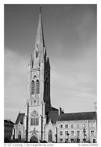 Church, late afternoon. Bath, Somerset, England, United Kingdom (black and white)