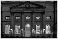 Pump Room at dusk. Bath, Somerset, England, United Kingdom (black and white)