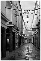 Narrow alley at dawn. Bath, Somerset, England, United Kingdom ( black and white)