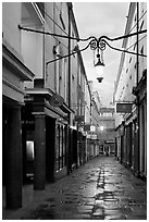 Narrow alley at dawn. Bath, Somerset, England, United Kingdom (black and white)