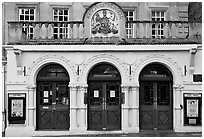 Royal Theatre facade. Bath, Somerset, England, United Kingdom ( black and white)
