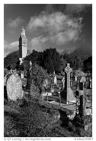 Old tombs in cemetery next to Beckford tower. Bath, Somerset, England, United Kingdom