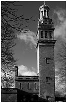 Beckford tower with topmost gilded belvedere. Bath, Somerset, England, United Kingdom ( black and white)