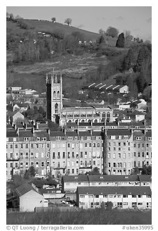 Townhouses and church. Bath, Somerset, England, United Kingdom