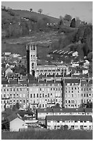 Townhouses and church. Bath, Somerset, England, United Kingdom ( black and white)