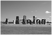 Megalithic monument, Stonehenge, Salisbury. England, United Kingdom ( black and white)