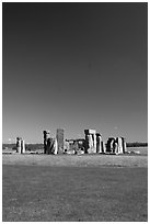 Stone circle, Stonehenge, Salisbury. England, United Kingdom (black and white)