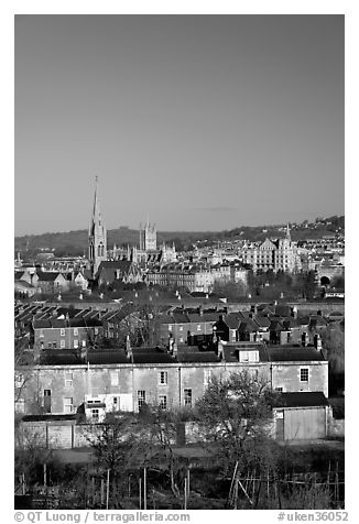 City center, early morning. Bath, Somerset, England, United Kingdom (black and white)