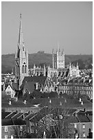 Church and Abbey. Bath, Somerset, England, United Kingdom (black and white)