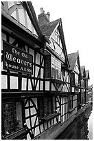 Old Weavers house dating from 1500. Canterbury,  Kent, England, United Kingdom (black and white)