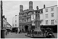 Cathedal Gate and monument. Canterbury,  Kent, England, United Kingdom ( black and white)
