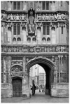 Christ Church Gate (Cathedral precincts main entrance). Canterbury,  Kent, England, United Kingdom ( black and white)
