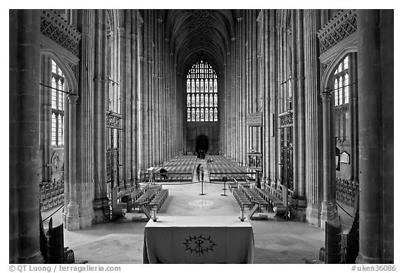 Altar and Nave, Canterbury Cathedral. Canterbury,  Kent, England, United Kingdom