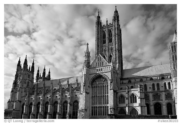 Central tower and south transept, Canterbury Cathedral. Canterbury,  Kent, England, United Kingdom