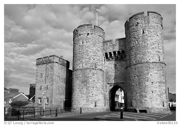 West gate to the medieval town. Canterbury,  Kent, England, United Kingdom