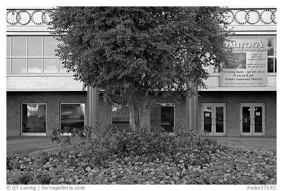 Alaska center for performing arts. Anchorage, Alaska, USA (black and white)