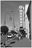 Sidewalk on 4th avenue. Anchorage, Alaska, USA (black and white)