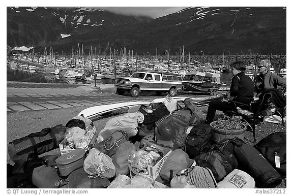 Group gear for a sea kayaking trip. Whittier, Alaska, USA