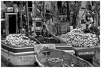 Commercial fishing boats. Whittier, Alaska, USA (black and white)