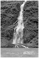 Bridalveil Falls, Keystone Canyon. Alaska, USA ( black and white)