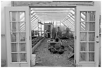 Greenhouse used for vegetable growing. McCarthy, Alaska, USA ( black and white)