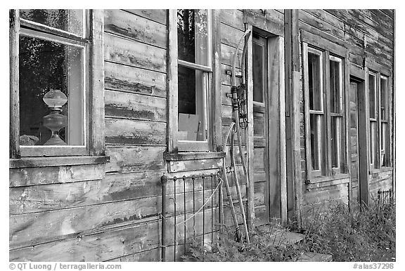 Detail of old wooden building. McCarthy, Alaska, USA