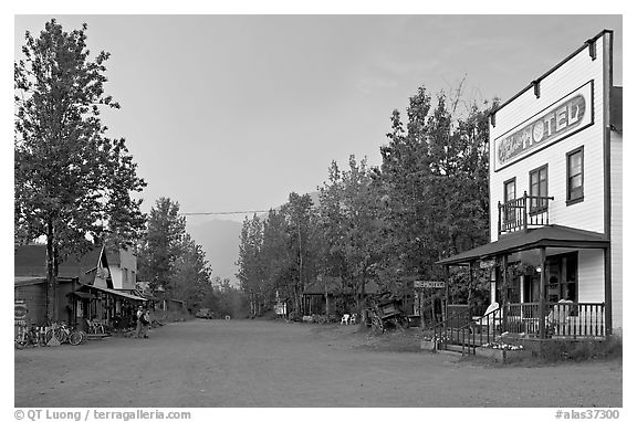 Main street. McCarthy, Alaska, USA (black and white)