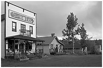 Ma Johnson  hotel at sunset. McCarthy, Alaska, USA ( black and white)